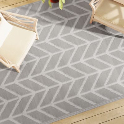 vidaXL Buitenkleed ARAKIL 190x290 cm PP grijs