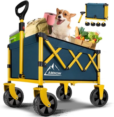 Inklapbare Steekwagen met Grote Wielen - Zware Trolley voor Boodschappen, Strand, Sport en Vissen