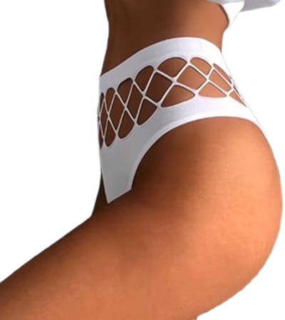Set van 2 Dames Slips – Wit– Sexy Bandjes Design – Comfort & Lingerie Look - Plus Size