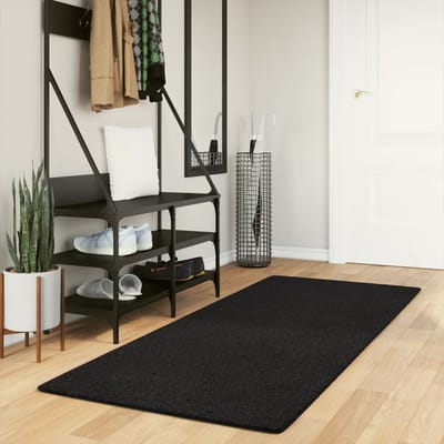 vidaXL - Vloerkleed - HUARTE - laagpolig - zacht - wasbaar - 80x200 - cm - zwart