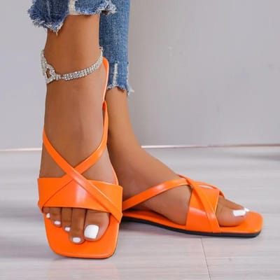 Schoenen Vrouw Hot Sale Open Teen Dames Slippers Casual Strand Slippers Dames Vierkante Neus Plat met Plus Maat Dames Sandalen 36 brown