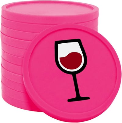 CombiCraft wijn consumptiemunten neon roze - Ø29mm enkelzijdig bedrukt - 100 stuks