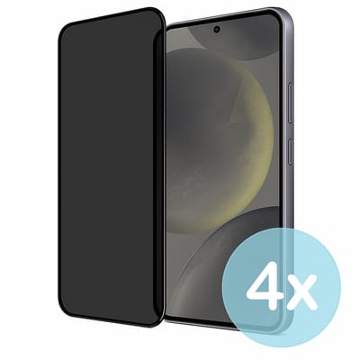 Privacy Screenprotector Geschikt voor Samsung Galaxy S24 – Anti-Gluren – Krasbestendig Gehard Glas 9H – Volledige Dekking – 4-Pack – FuturiQ