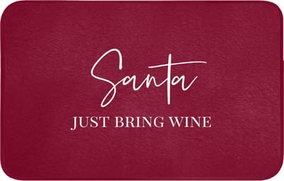 WC mat 80x50 cm - Antislip - Santa - Wine - Rood - Kerst - Kerstman - Toiletmat - Vloermat - Douchemat - Toilet tapijt - Toiletmatten