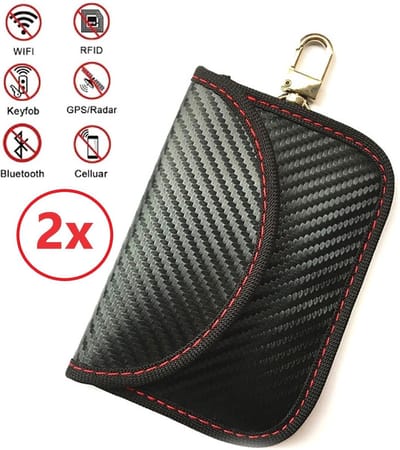 Rfid beschermhoes autosleutel (2 pack) voor Autosleutels en Pasjes / RFID keyless entry en keyless go met dubbele voering / Faraday Kooi Hoesje / Keyless Entry Go Sleutel Etui.