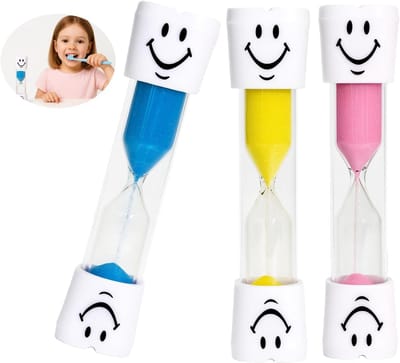 Set van 3 Zandlopers voor Kinderen, 3 Minuten Tandenpoets Timer, Educatieve Klok voor Peuters, Kleurrijke Zandlopers voor Tijdbegrip en Leren