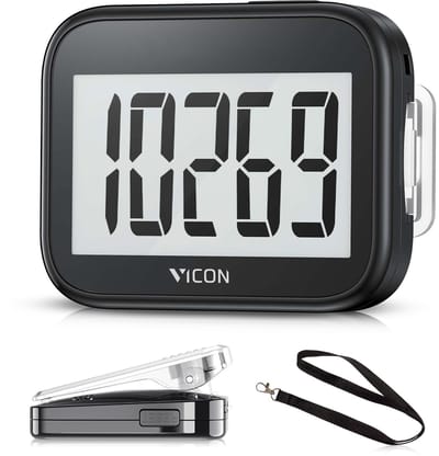 Vicon Stappenteller met Stevige Clip en Draagkoord - Activity Tracker - Stappen Tellen