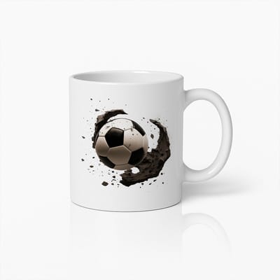 Voetbal Koffiemok – Dynamisch Football Ontwerp – Perfect Cadeau voor Voetbalfans
