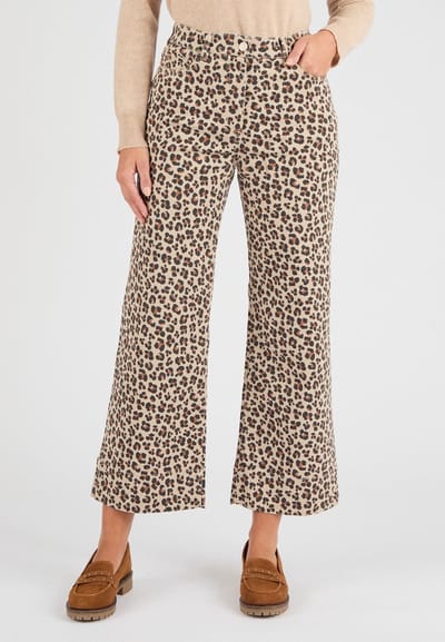 Damart - Broek met wijde pijpen 7/8e - Dames - Beige - 46