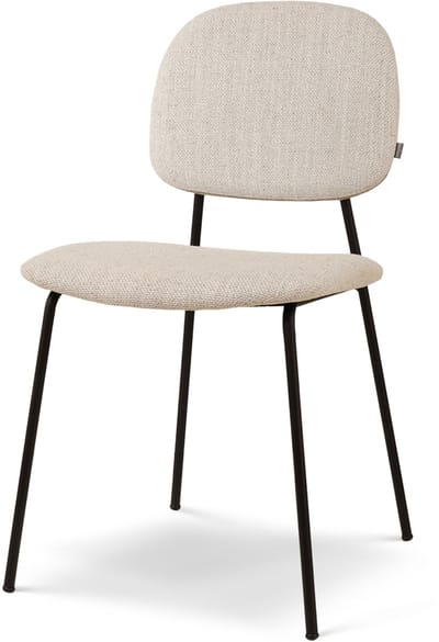 Nolon Jasmijn Eetkamerstoel Beige Melange - Stof - Zwarte Poten - Japandi