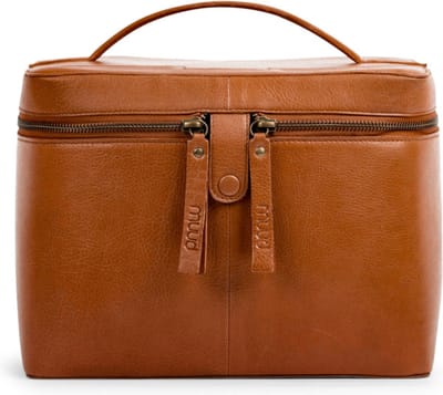MUUD Lexi. Handgemaakt leren ruime handwerktas. 20x26cm