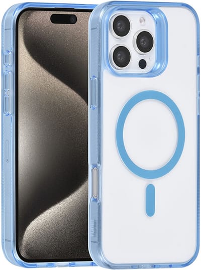 TUNIQ telefoonhoesje voor Apple iPhone 16 Pro Max - MagSafe siliconen backcover - Blauw