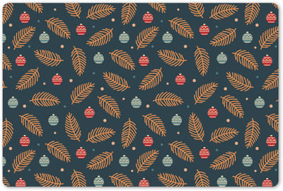 Placemats 45x30 cm - Placemat kunststof - 1 stuk - Patroon - Kerst - Symbolen - Donkerblauw - Borden onderleggers - Decoratie voor op tafel - Keuken tafeldecoratie accessoires - Vinyl onderlegger - Tafelversiering
