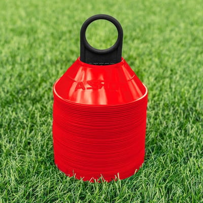 FORZA Mini Training Marker Cones | Duurzame Multifunctionele Mini Space Cones Ideaal voor alle sporten - Pack van 50 of 1000 [Inclusief draagstandaard]