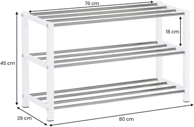 Schoenenrek DUBLIN met 3 planken – Wit