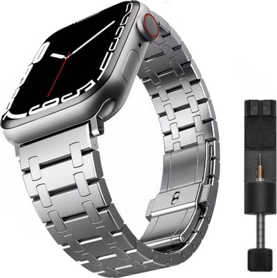 MY PROTECT - Luxe Metalen AP Bandje - Geschikt Voor Apple Watch Bandje - Series 1/2/3/4/5/6/7/8/9/10/SE - 38mm - 40mm - 41mm - 42mm - Zilver