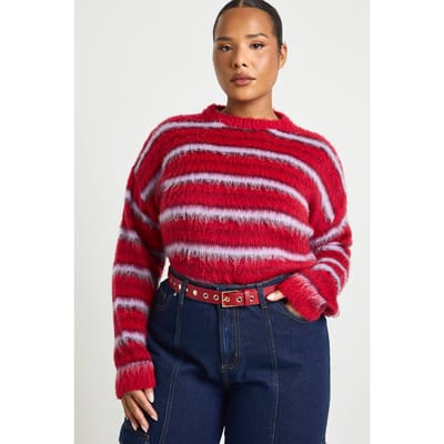 boohoo Dames Plus Gold riem met studs | Bordeaux Rood