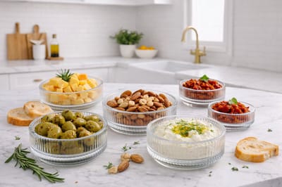 Mevaz Schaaltjes Set 6-delig – 200 ml – Geribbeld Glas – Dessert-, Snack , tapas - & Serveerschalen - Stapelbaar