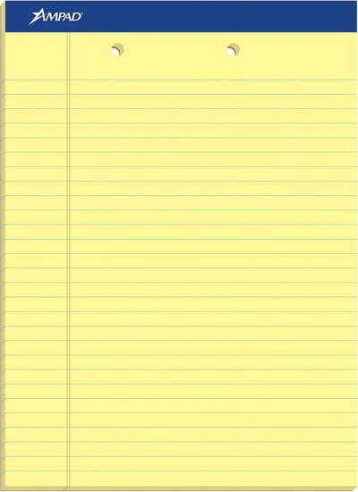 Groot Notitieblok Perforatie Notitieblokken 8.5x11.75 Lijn Papier Geel Blok 12 Stuks