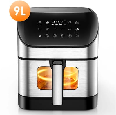 Airfryer - Hetelucht friteuse - 9L - 10 vooraf ingestelde functies - 1800W - Digitaal Display -Slimme functies - Geavanceerde 360° Luchttechnologie