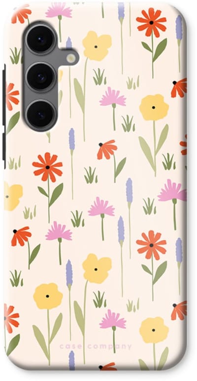 Case Company® - Hoesje geschikt voor Samsung Galaxy S24 FE hoesje - Floral - Tough Case - Maximale Bescherming alle Kanten en Schermrand