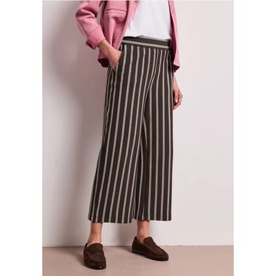 7/8 Wide Legs broek in casual pasvorm met strepen