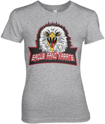 Cobra Kai Eagle Fang Karate Girly T-shirt voor dames, Heather-Grey
