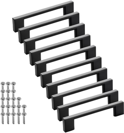 SOTECH 10 stuks meubelgrepen BLACKLINE XII BA 96 mm zwart mat aluminium (lengte 121 mm, breedte 9 mm, hoogte 28 mm) ladegrepen keukengrepen