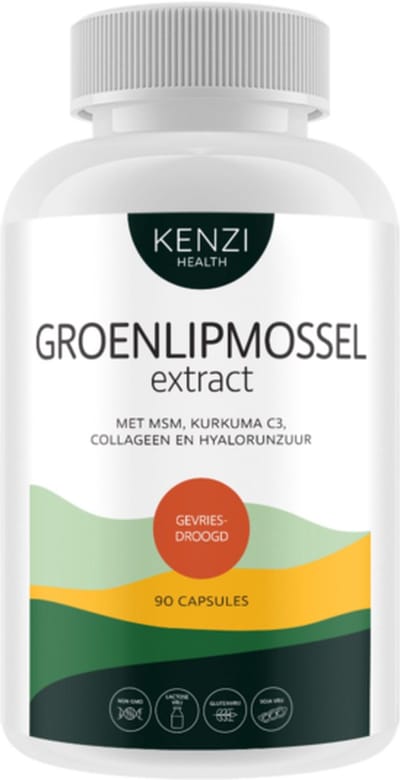 Groenlipmossel Extract – 90 Capsules | MSM, Kurkuma / Curcumin C3 Complex®, Hyaluranzuur, Collageen & Mangaan (Kenzi) - Gewrichten en Kraakbeen