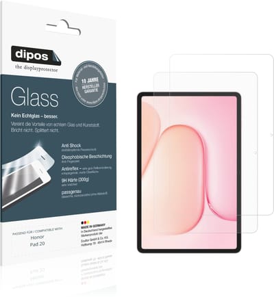 dipos – 2x Matte Pantserfolie geschikt voor Honor Pad 20 | 9H Screenprotector