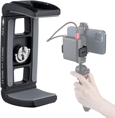 SnelShoppen - Power Bank Clamp Holder voor Telefoon & Camera, Tripod Mount met 1/4" Schroefdraad, Koud Schoen Bevestiging, Geschikt voor Dikke Hoes &