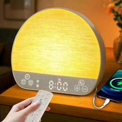 Wekker met Zonsopgang Simulatie en 37 Slaapgeluiden - Bluetooth Speaker en Nachtlamp