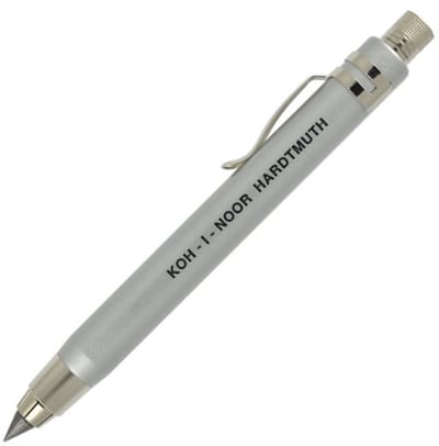 Vulpotlood met Puntenslijper en Clip – 5,6 mm Stiftdikte, Zilver