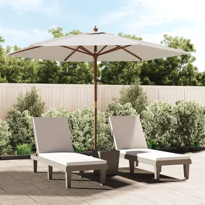 vidaXL - Parasol - met - houten - paal - 299x240 - cm - zandkleurig