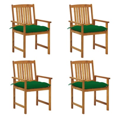 vidaXL - Tuinstoelen - 4 - st - met - kussens - massief - acaciahout