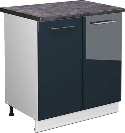 Vicco Fame-Line Keukenkasten – 80 cm, WB Antraciet Donkerblauw hoogglans