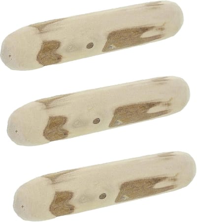 Honden kauwspeelgoed - Natuurlijk hout - Tandverzorging - 3 stuks - 10 cm - Bruin