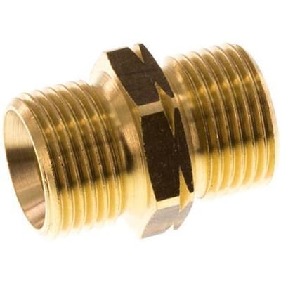 Dubbele Nippel G3/8'' Man X Man Linkshandig Messing 16bar 19mm Hex [2 Stuks]