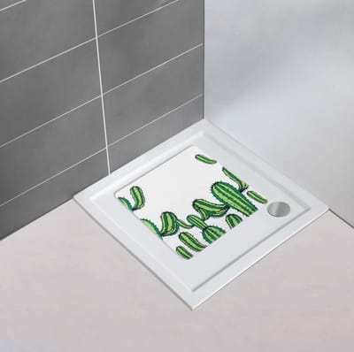 Wenko Douchemat Cactus, 54 x 54 cm, thermoplastisch kunststof (TPR), meerkleurig, 54 x 54 x 0,1 cm