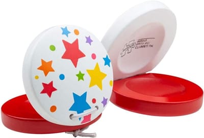 Houten Castagnetten - Kinderinstrument - Muziek Ontdekken - Duurzaam Hout - 6 x 6 x 65 cm - Multicolor