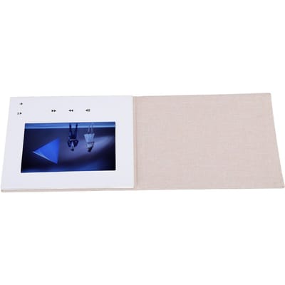 Carte de vœux vidéo 7 pouces Brochure vidéo Carte de vœux électronique avec écran LCD pour anniversaire white