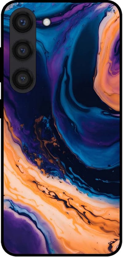 Smartphonica Telefoonhoesje voor Samsung Galaxy S23 marmer look - backcover marmer hoesje - Blauw geschikt voor Samsung Galaxy S23