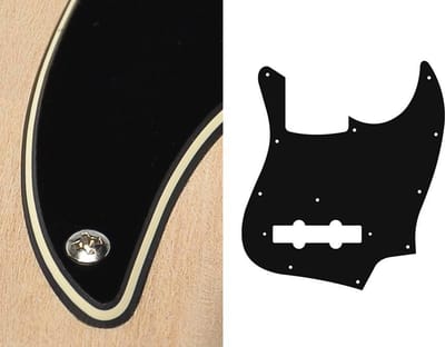 Boston JB-310-BC pickguard, Jocker bass, standard, 3 ply, black and cream