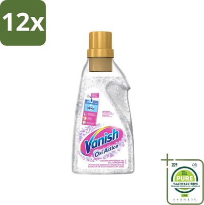 Vanish Oxi Action - Vlekkenverwijderaar Gel - Witte Was - 1.5 L - Voordeelverpakking - 12 stuks - Vlekkenverwijderaar - Witwas
