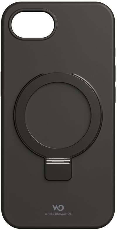 White diamonds hoesje geschikt voor Iphone 16e - Urban case - met Kickstand ring - met Magsafe - Zwart