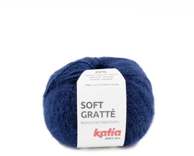 Katia Soft Gratté - 75 donkerblauw - Mohair-Look Acryl Garen