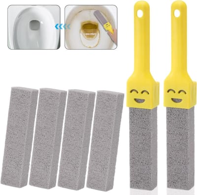 6 Stuks Pumice Steen voor Toilet met 2 Handvatten, Vervangbare Natuur Pumice Sticks voor Efficiënte Toiletreiniging, Kalkverwijderaar voor Badkamer en Zwembad