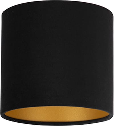 Uniqq Lampenkap velours zwart Ø 20 cm - 20 cm hoog