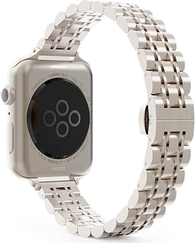 New Age Devi - Luxe metalen band - Geschikt voor Apple Watch 38mm - 42mm - Dun en stijlvol - Voor dames - Voor iWatch Series Ultra10987SE654321 - RVS ketting band