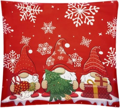 Ruhhy Decoratieve Kerstkussensloop 45x45cm - Vrolijk Kaboutermotief